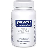 Pure Encapsulations Alpha Lipoic Acid 600 mg - ALA Supplement for Liver Support, Antioxidants, Nerve Health, Cardiovascular Health & Carbohydrate Support - Premium Alpha Lipoic Acid - 60 Capsules