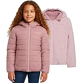 Spyder Reversible Girls Puffer Jacket, Sherpa Lined Winter Coats for Girls - Cute Warm Bubble Puffer for Snow, Cold, Ski