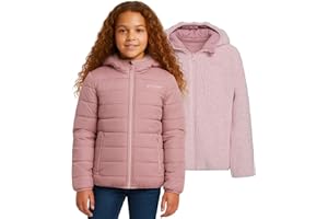 Spyder Reversible Girls Puffer Jacket, Sherpa Lined Winter Coats for Girls - Cute Warm Bubble Puffer for Snow, Cold, Ski