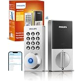Philips Wi-Fi Smart Deadbolt Lock, Keyless Entry Door Locks for Front Door | Code / Fingerprint / APP Unlock, Remote Access, Alexa Google Voice Unlock, Auto Lock, Built in WiF, Backlit Touchscreen