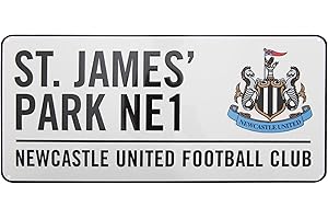 NEWCASTLE UNITED F.C. Newcastle United FC Official St James Park Metal Football Stadium Street Sign (16 x 7in) (White)