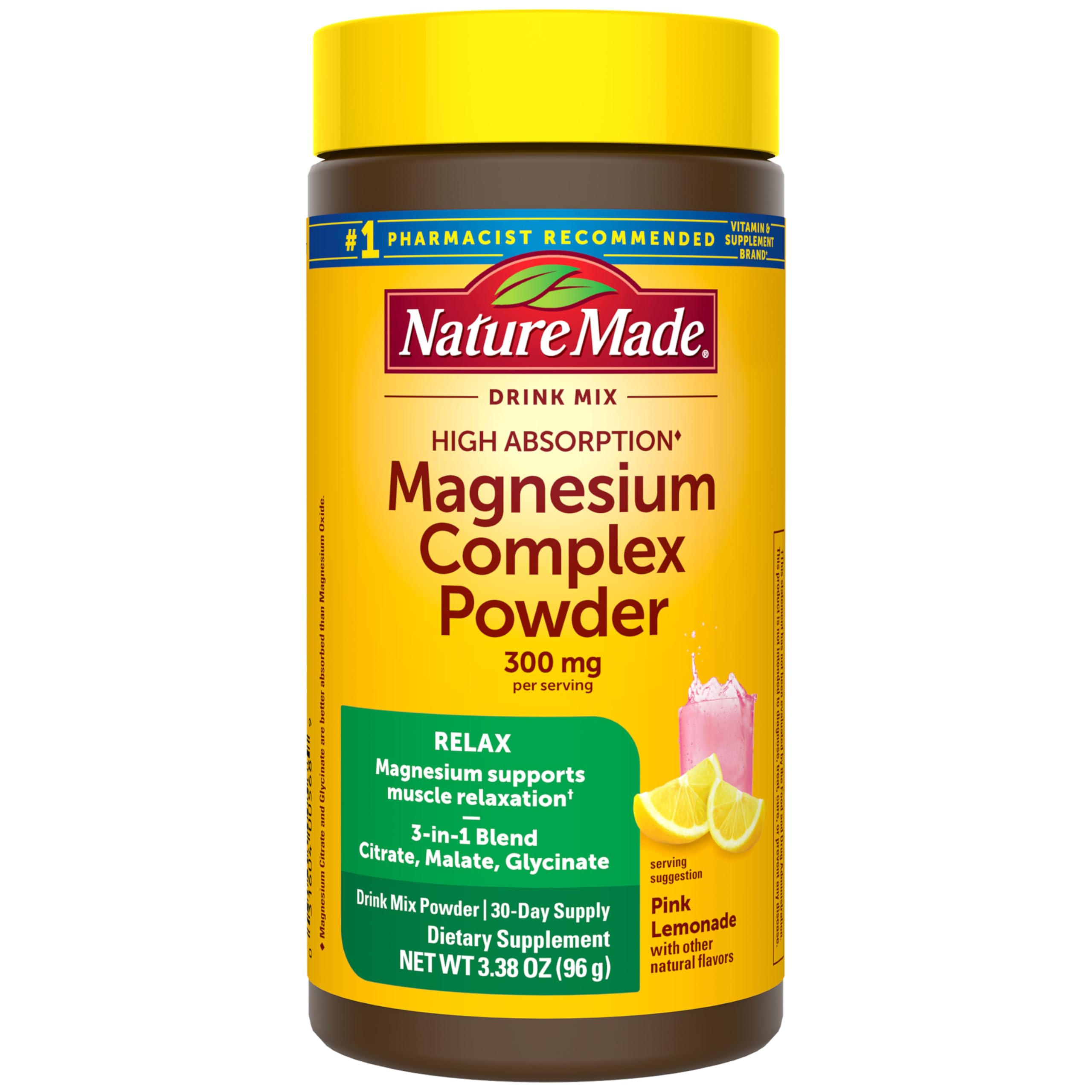 Nature Made High Absorption Magnesium Complex Drink Mix Powder, 96 g