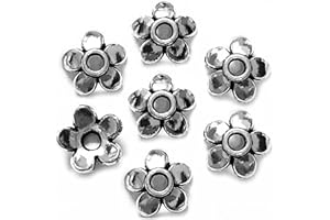 HEATHER'S CF Silver Petal Bead Caps Antique Silver Spacer Bead Caps for Bracelet Necklace Earrings Jewelry Making Supplies Findings Fit 10-12mm Round Beads 500Pcs