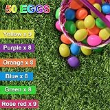 Taspire 50 Pieces 2.52 Inch Plastic Easter Eggs Fillable Durable view 2