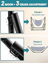 Anyoo Hammock & Hanging Chair with Foldable Stand Dual Use view 5