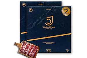 ZENDEU Cinco Jotas Hand-Carved Jamón Ibérico de Bellota | 100% Acorn-Fed Iberian Ham | Authentic Spanish Ham Ibérico - 3 oz Pack of 2 - Traditional Carving Pack