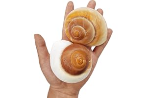 QEQEKAKA 2 PCS Muffin Snail Large Hermit Crab Shells 2.7~3.5Inch Natural Sea Conch Opening Size 1"~1.5" Hermit Crab Supplies