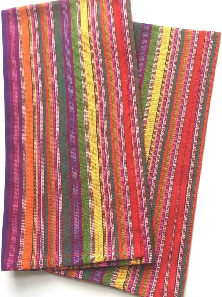 Handwoven Kitchen Towels, Ethically Sourced, Multi Color Fiesta Time!