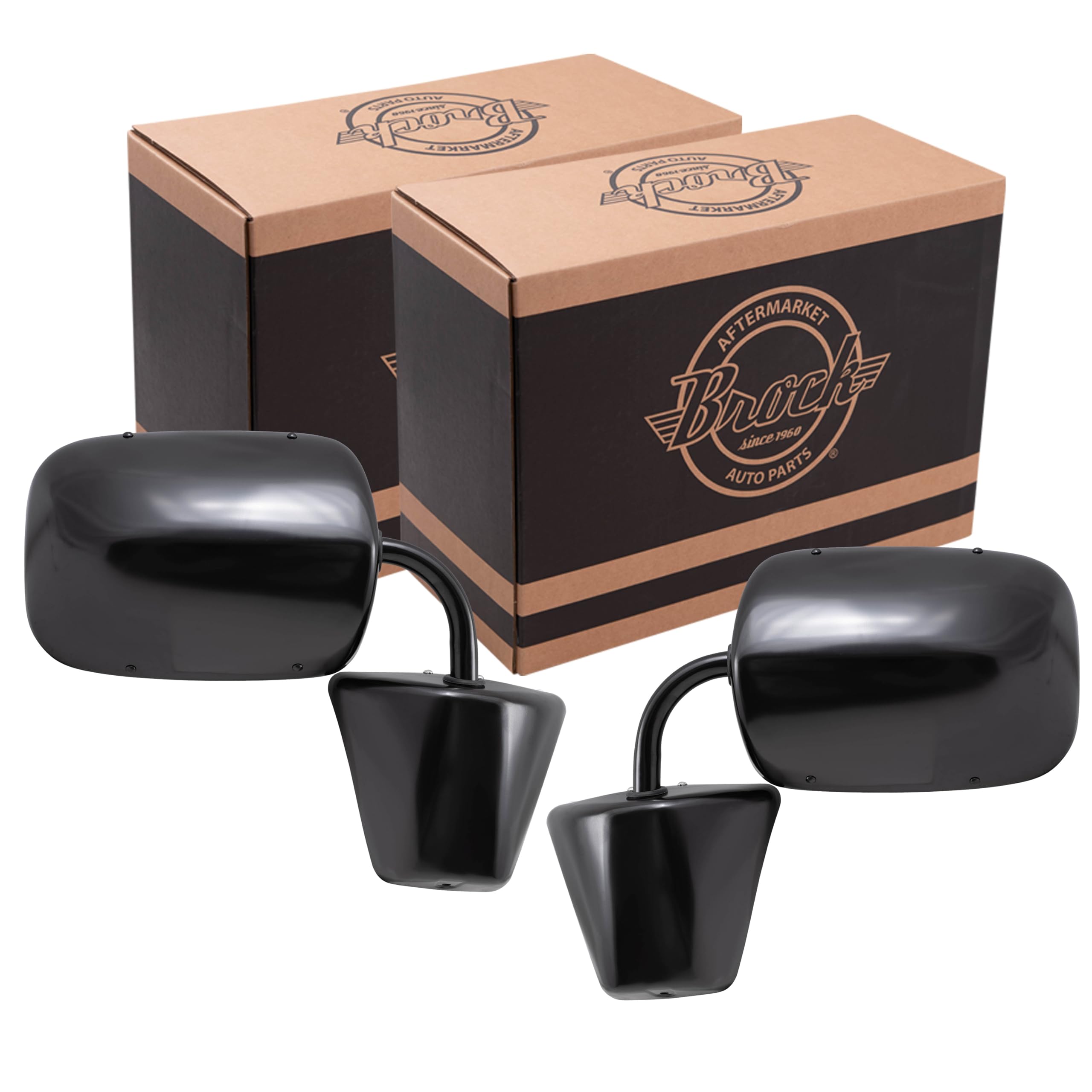 Manual Mirror for 1975-1986 Chevy C10, C20, K30 & Suburban - Black Steel Low Mount Fold