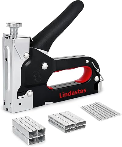 Lindastas Heavy Duty Staple Gun 3 in 1 Upholstery with 1200 Staples 400 Each