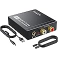 PROZOR 192KHz Digital to Analog Converter DAC Digital SPDIF Toslink to Analog Stereo Audio L/R Converter Adapter with Optical