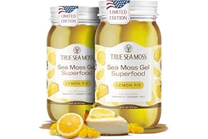 TrueSeaMoss Sea Moss Gel – Made in USA – Wildcrafted Seamoss, Fresh Fruits & Sea Vegetables – Lemon Pie, Pack of 1 (Labels May Vary)