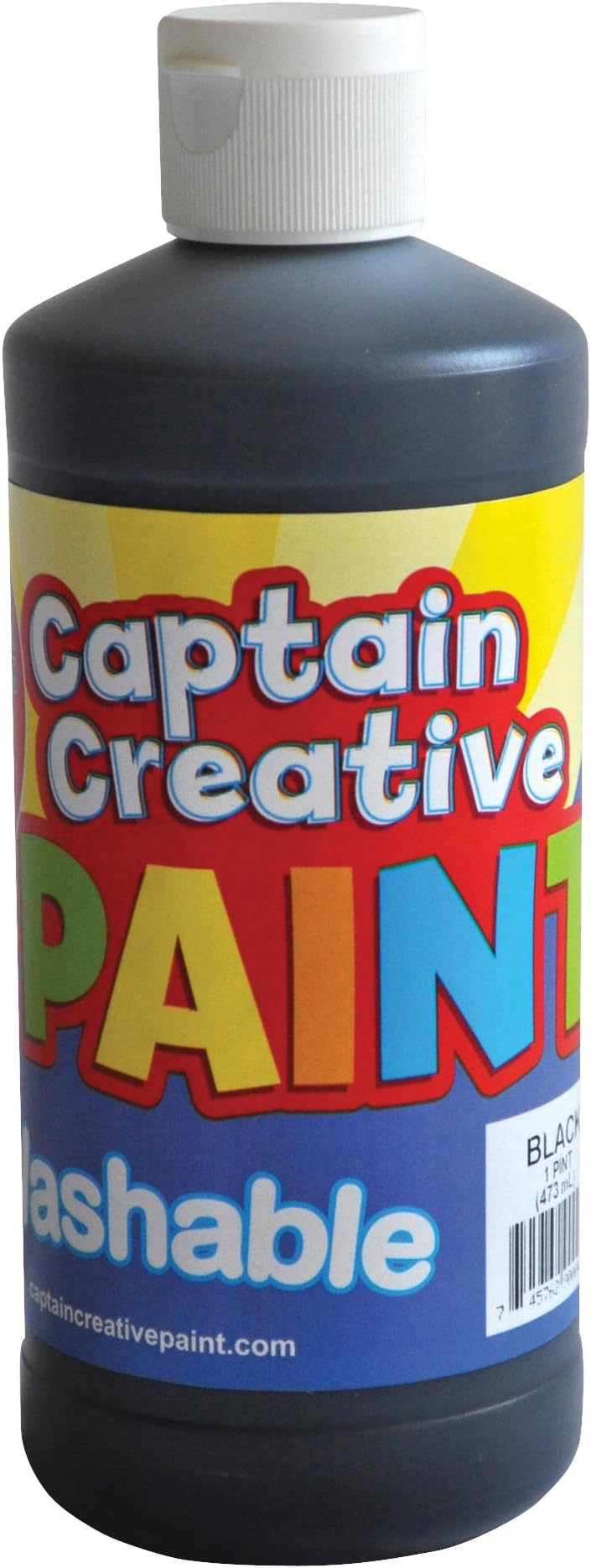 Captain Creative Washable Paint, 16oz., Black