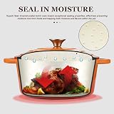 OVERMONT 28cm Enamelled Cast Iron Round Casserole Pot with Lid & Potholders view 2