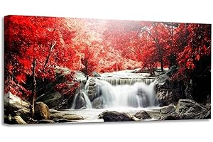 Canvas wall Print Wall Art red tree Painting For Living Room Decor And Painting Wall Art Decor 30" x 60" Pieces Framed wall d