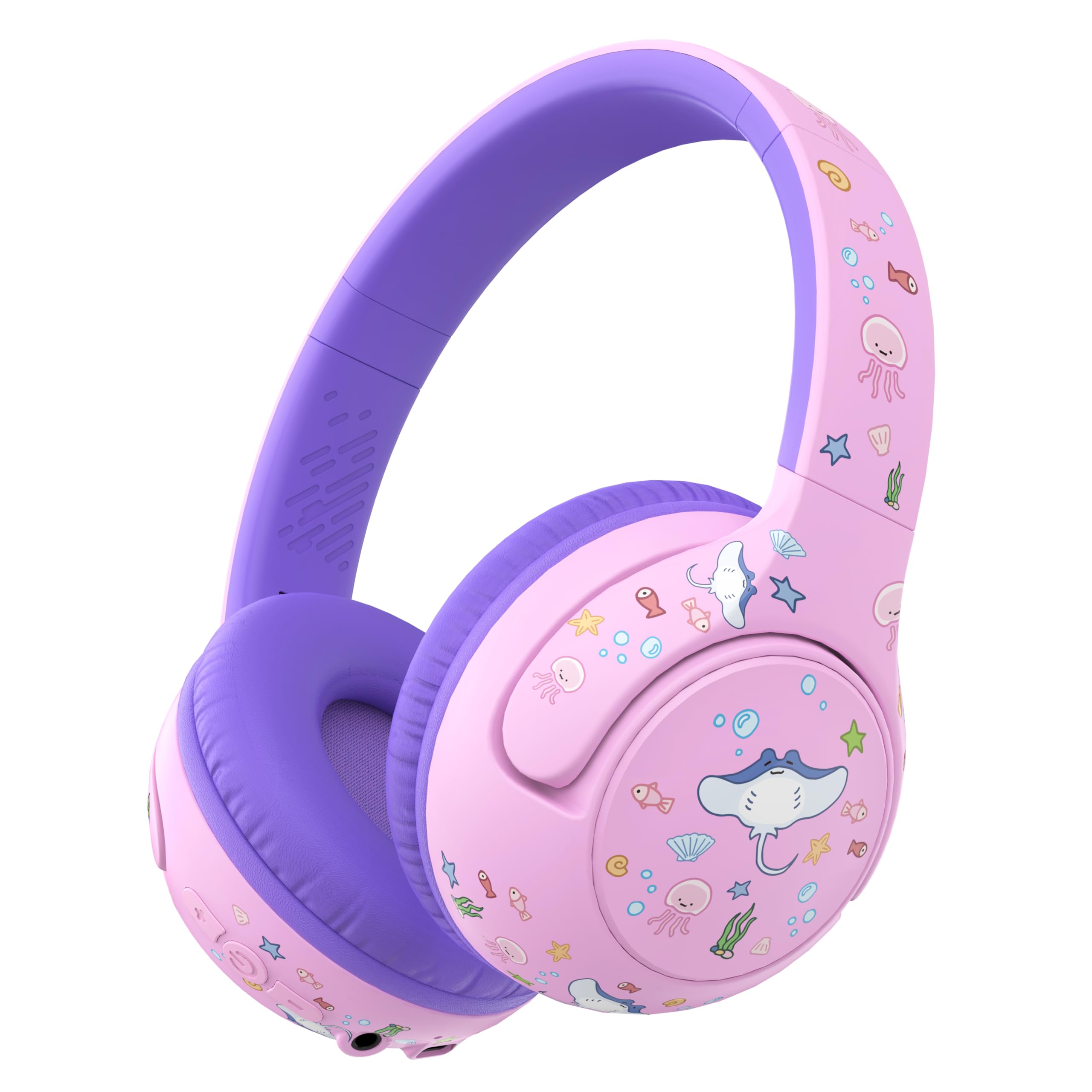 Photo 1 of iClever BTH27 Toddler Headphones for 2+ Year Old-CPC Certified, 75/80dBA Safe Volume Limited, 74H Playtime, Bluetooth 5.4, BPA Free, Kids Bluetooth Headphones Aux Cord for Travel iPad, Purple