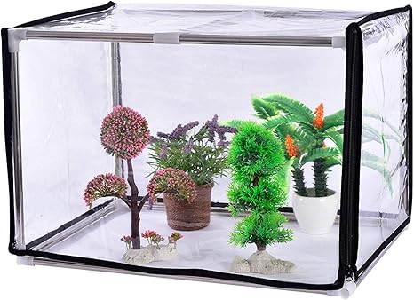 Amazon Co Jp 小さな植物温室ミニ温室卓上防雨植物ポットカバーフラワーシェルター植木鉢カバージッパードア付きポータブルガーデニング植物カバー23 6 X15 7 X15 7 ホーム キッチン