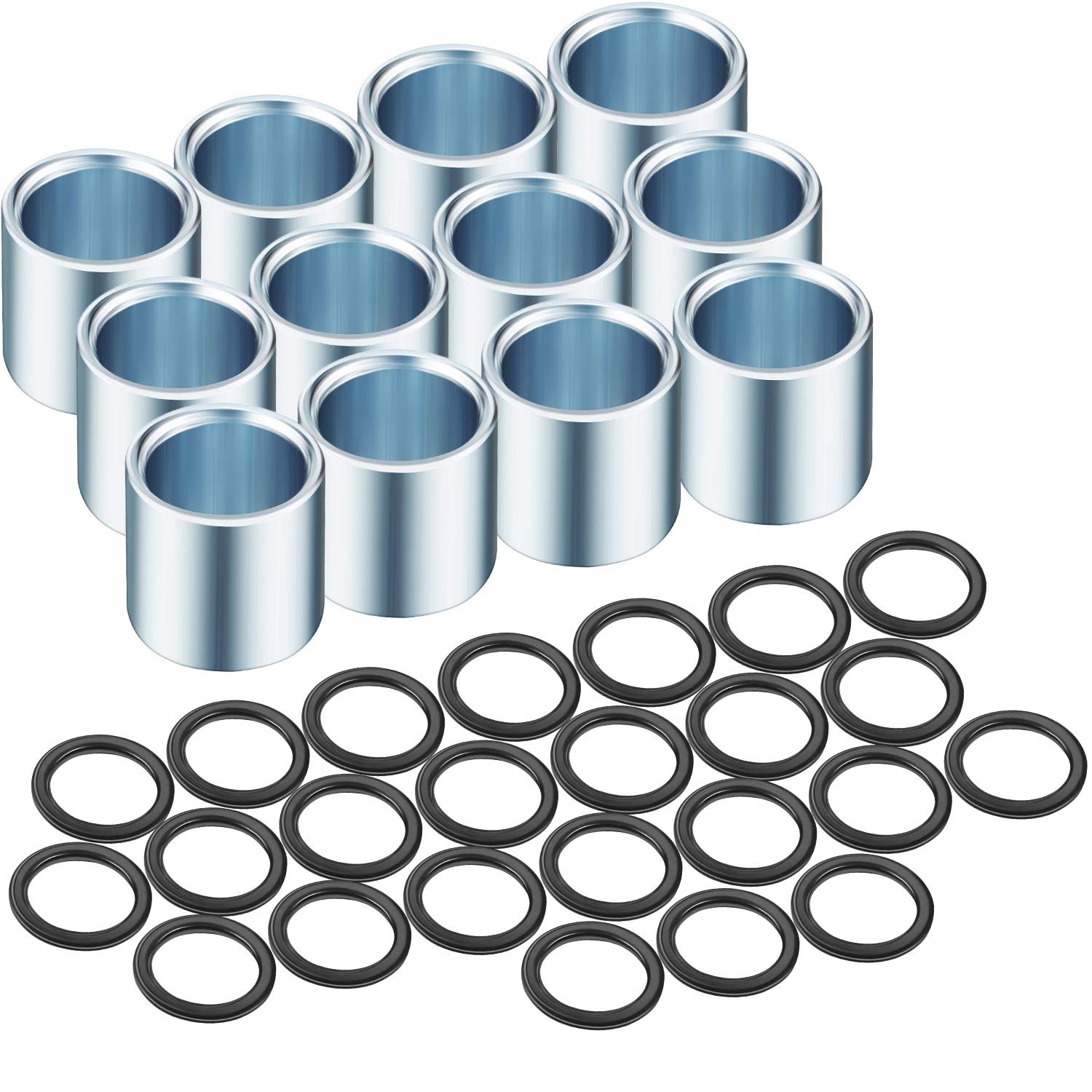 Photo 1 of Sumind 36 Pieces Bearing Spacers and Washers Skateboard Hardware Kit for Most Skateboard Trucks and Longboards (24 Washers, 12 Spacers)
