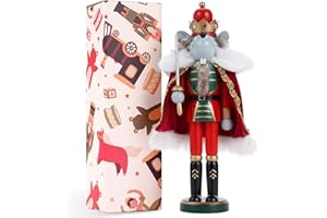 BXO Christmas Decorations Nutcracker Ornament,12 inch Wooden Traditional Nutcracker,Festive Collectible Christmas Nutcracker,Painted Nutcracker Figures Party Tabletop Thanksgiving Decor(Mouse King)