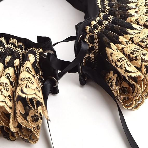 Amazon Blessume ハロウィン ルネサンス 貴族 ヨーロッパ 中世 古代 衣装 コスチューム コスプレ レース 襟 金 コスプレ 仮装 通販