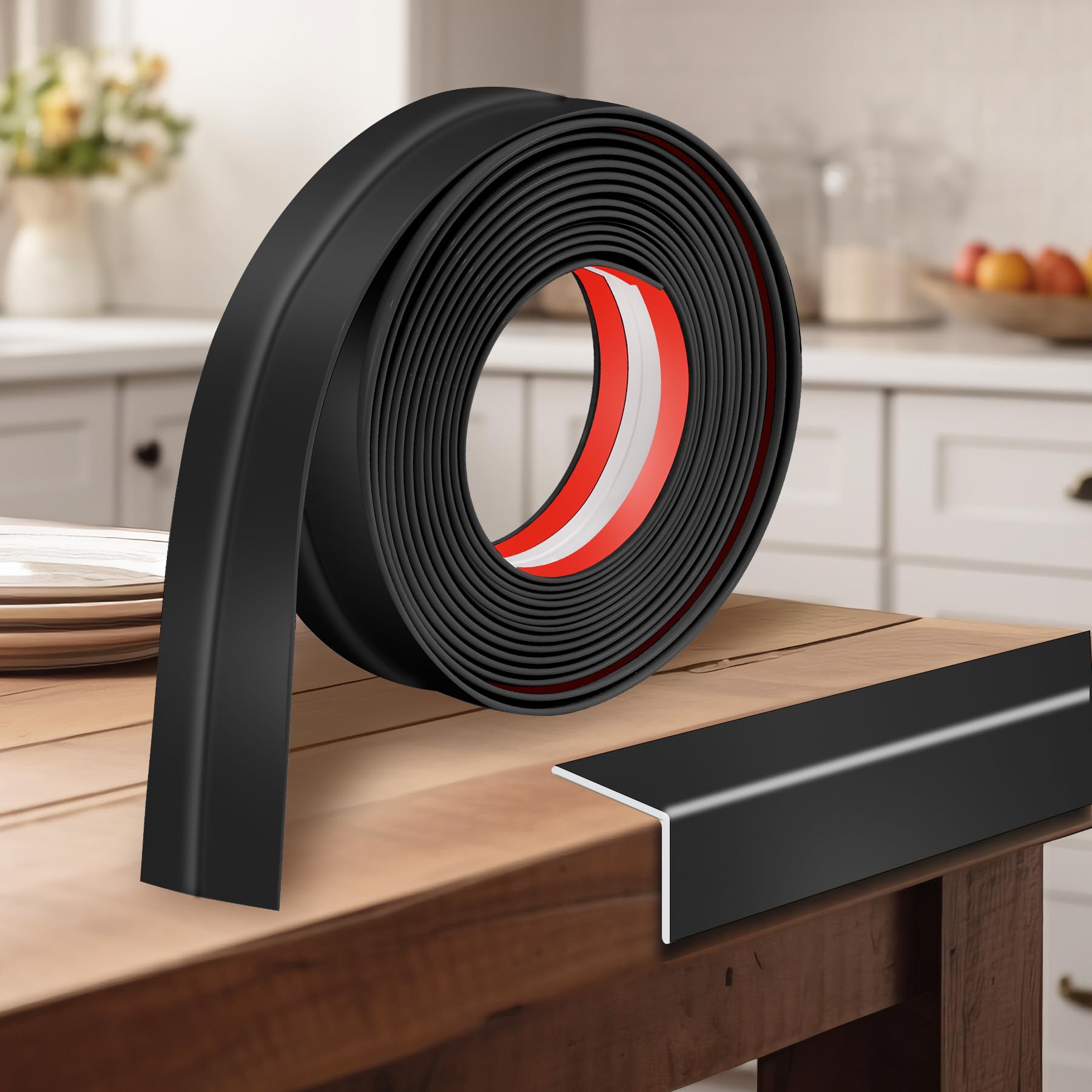 Photo 1 of 1.6 Inch x 30 Feet Wall Corner Protector Peel and Stick Corner Trim Molding Strip Self Adhesive Wall Edge Protectors Guards for Edge Ceiling, Black