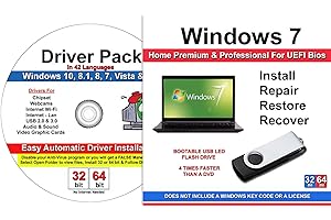 Computer Werx Compatible with Windows 7 Professional, Home Premium, Ultimate & Basic Repair Restore Recover Reinstall USB wit