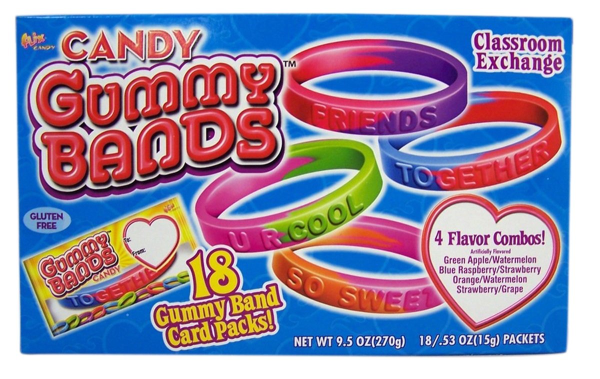 Candy Gummy Bands Wristbands and Valentines 16/.53oz