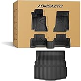 All Weather Floor Mats Compatible with Mercedes-Benz C Class Sedan C300 2015-2021, AOMSAZTO Custom Fit Rubber Cargo Mat 1st and 2nd Row Floor Liners & Trunk Mat Black (Only for Sedan)