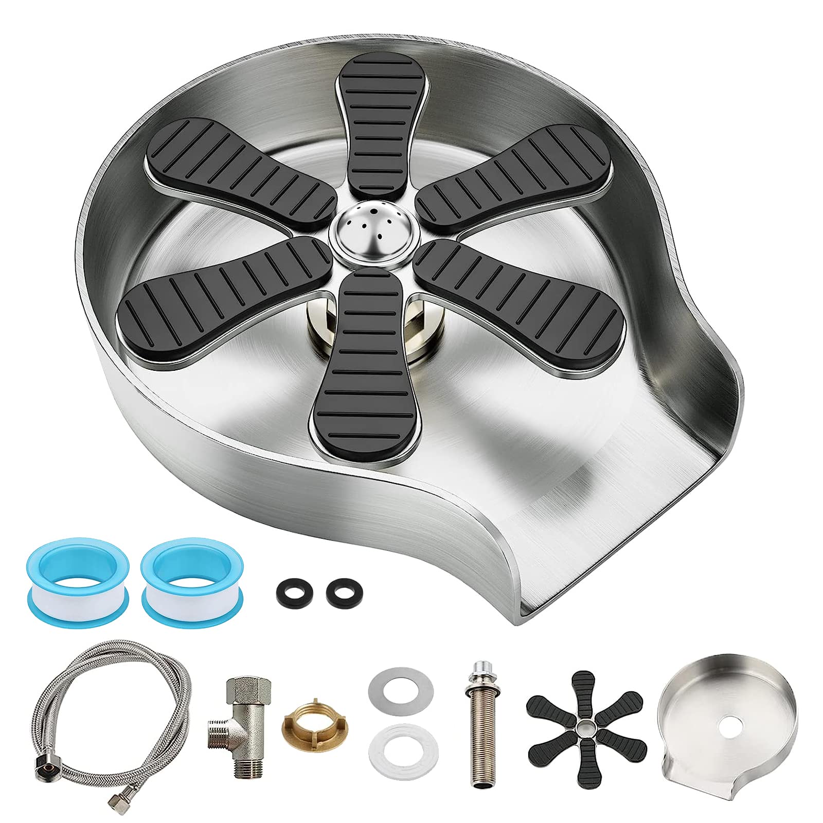 Glass Rinser for Kitchen Sink, Stainless Steel Automatic Cup Washer, Tap, Glass Flusher, Coffee Cup Cleaner, for Kitchen Sinks Accessories