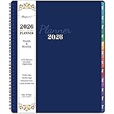 2026 Planner - 2026 Planner Weekly and Monthly, JAN. 2026 - DEC. 2026 11'' x 9'', Planner 2026 with Colorful Tabs, Premium Paper, Twin-wire Binding - Classic Navy Blue