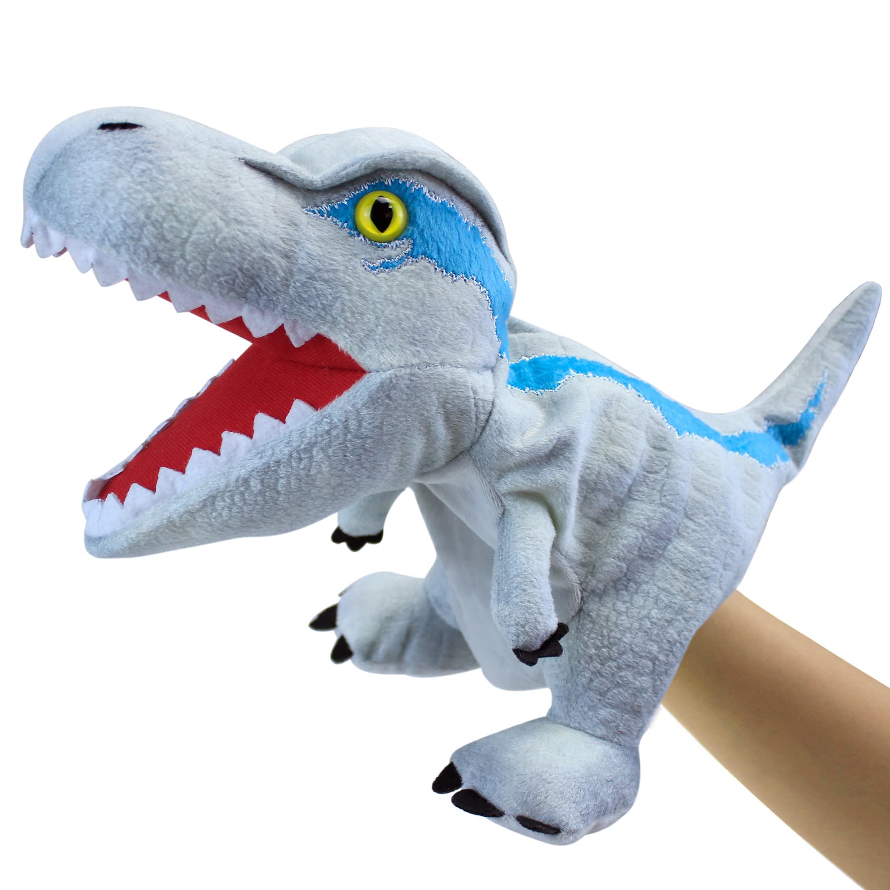 Hand Puppets Dinosaur Puppets for Kids, Dinosaur Toys for Boys Girls, Plush Dinosaur Stuffed Animal Story Toys Gifts for 3-6 Year Old Boy (Velociraptor)