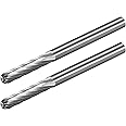 uxcell Tungsten Carbide Rotary Files 1/8" Shank, Single Cut Cylindrical Radius End Rotary Burrs Tool 3mm Dia, for Die Grinder Drill Bit Alloy Steel Hard Metal Carving Polishing, 2pcs