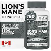 Lions Mane Supplement | 160 Vegan Capsules of Premium Lion's Mane Mushroom Powder | Antioxidant & Immune Support | Natural No