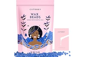 CUTEBEY Hard Wax Beads for Brazilian Bikini: 1lb Waxing Beads Refill for Women Men Hair Removal at Home - for Sensitive Skin Face Armpits Legs and Eyebrows
