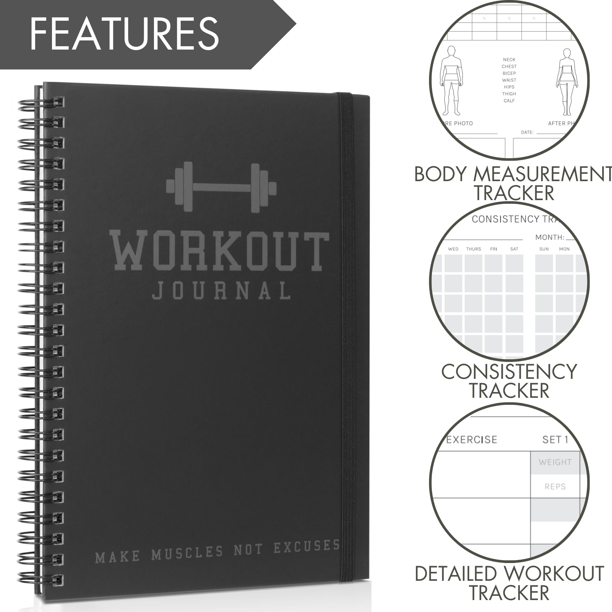 The Ultimate Fitness Journal for Tracking and Crushing Your Gym Goals - Detailed Workout Planner & Log Book For Men and Women - Great Gym Accessories With Calendar, Nutrition & Progress Tracker - Image 2