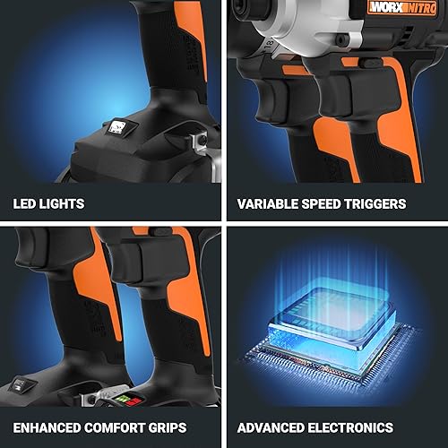 Worx Nitro 20V Impact Driver and Drill Driver with Brushless Motor