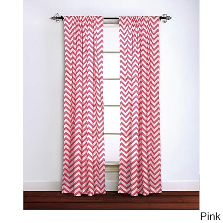 1 Piece Hot Pink Chevron Window Curtain 95 Inch Zig Zag Single
