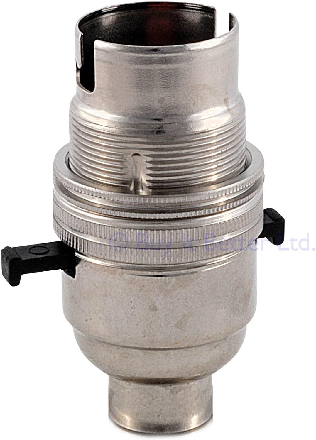 Nickel Plated Brass Safety Switch Lamp Holder 1/2 inch BC B22 with Shade Ring *** Made in UK