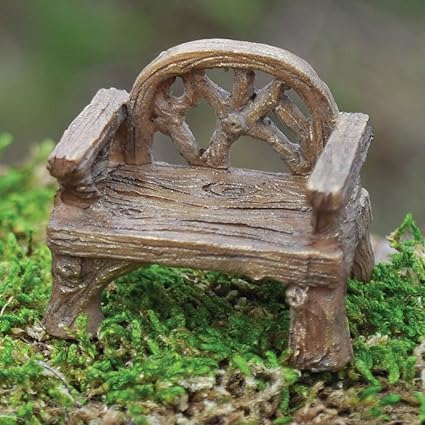 Fiddlehead Fairy Village Miniature Rustic Woodland Chair With Bonus Novelty Fairies Bill And 3 Round Decal