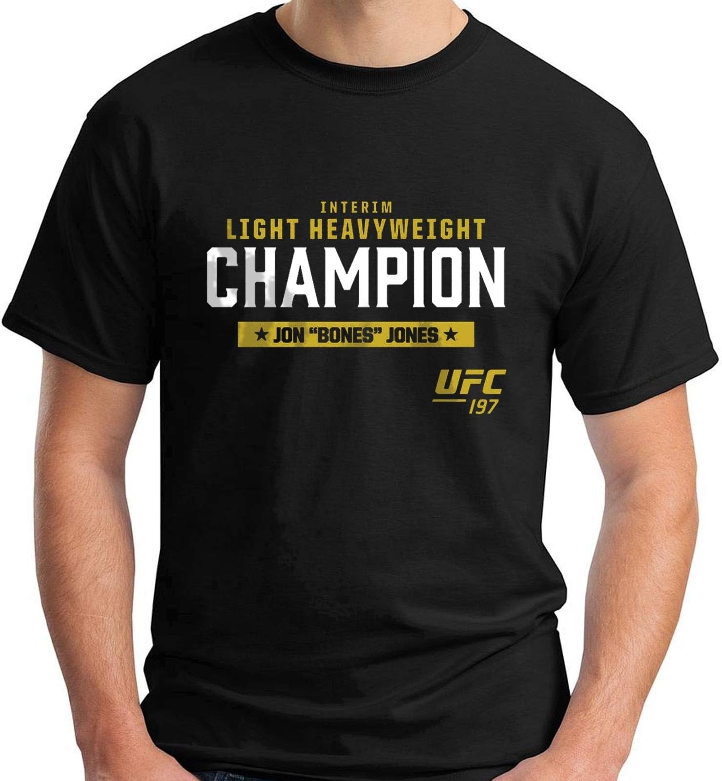 New The Bones Jon Jones Crown MMA UFC Men's Fashion T-Shirt Black