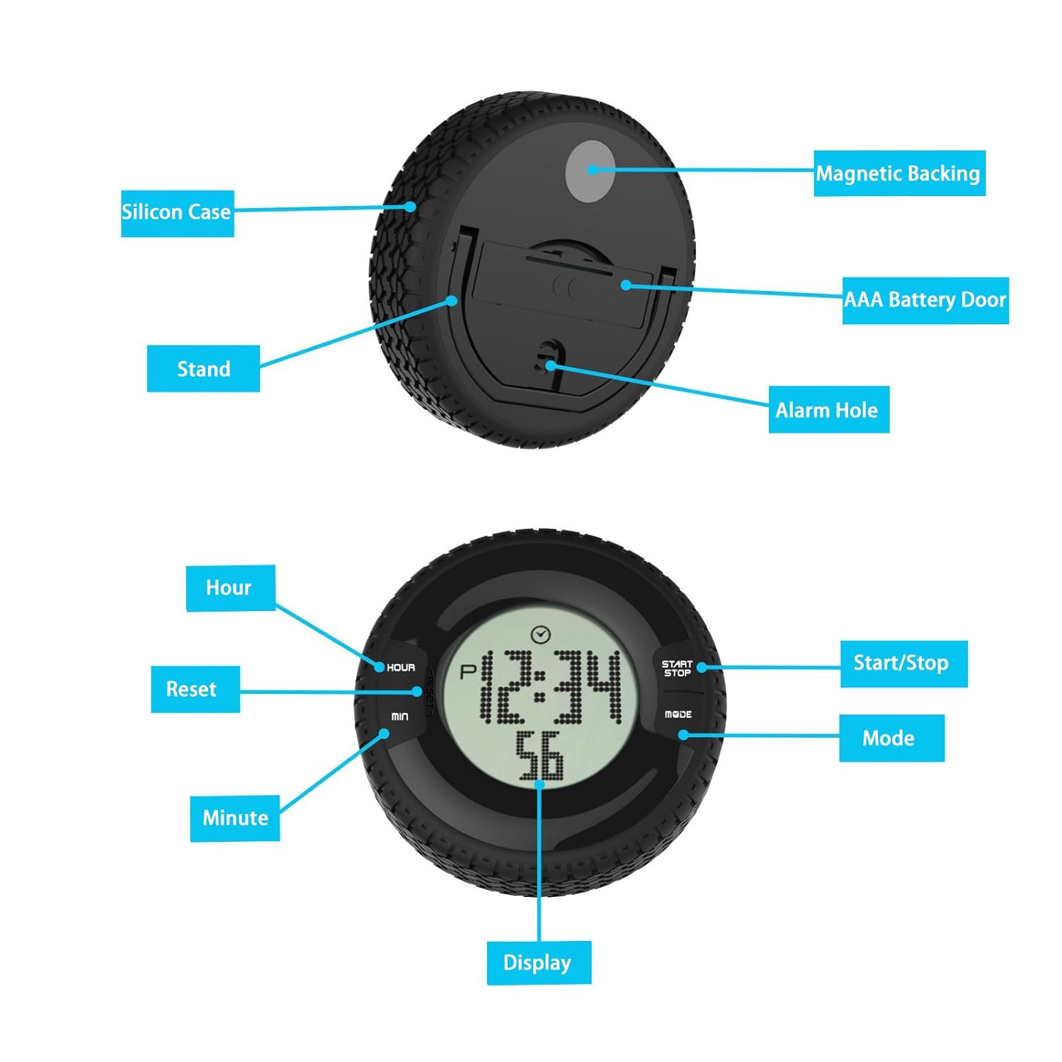 Temporizador digital de cocina, Dimo Loud Alarma Temporizador con ...
