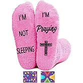 PartyGalore Christian Gifts Christian Socks for Women, Religious Catholic Gifts Faith Religious Catholic Socks, I'm Not Sleeping I'm Praying
