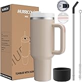 MURRICON 40 oz Tumbler with Handle and Straw,Reusable Vacuum Quencher Tumbler with Lid,Stainless Steel Insulated Travel Mug,f