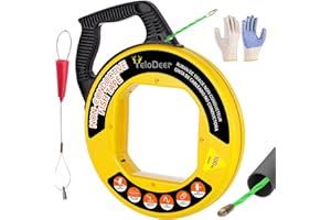Yelodeer Fish Tape Wire Puller 100 FT x 4.5 mm with Gloves, PET Wire Fishing Tools for Walls and Electrical Conduit