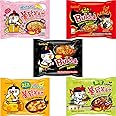 OHMARKET Samyang Buldak Korean Hot Spicy Chicken Stir-Fried Ramyun Noodles 5 Flavor Combo (Original + 2x Spicy + Carbo + Jjajang + Cheese) 5 Pack