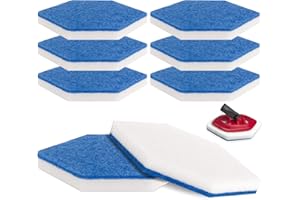 8 Pack Mop Refills and Sponge Compatible, Rhombus Bath Magic Bathroom and Tub Mop, Durable Blue Brush Heads for Bathroom, Kit