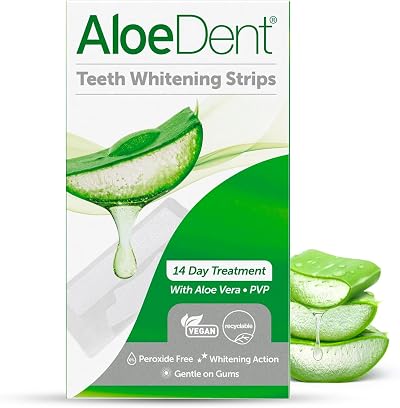 Aloe Dent Aloe Vera Teeth Whitening Strips 28 Strips 14 Day Treatment