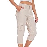DAOAO Cargo Capris for Women Hiking Pants Casual Summer Quick Dry Outdoor Travel Pull On Capri with 6 Pockets