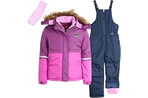 Pink Platinum Girls' Snowsuit - Water Resistant Winter Jacket and Ski Bib Overalls (2T-16)