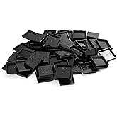 EasyPegs 25mm Textured Plastic Square Bases or 0.98inch Wargames Table Top Games 100 Count